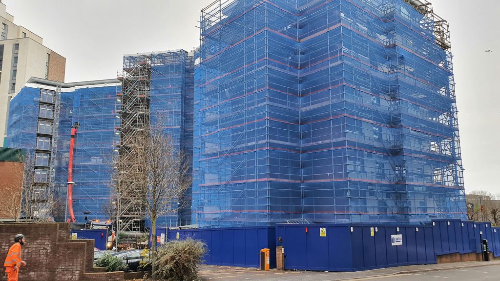 Scaffolding on the Empire Gantry building.
