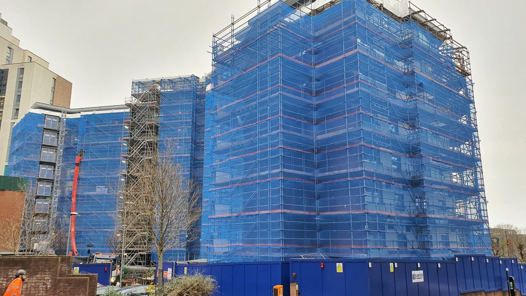 Scaffolding on the Empire Gantry building.
