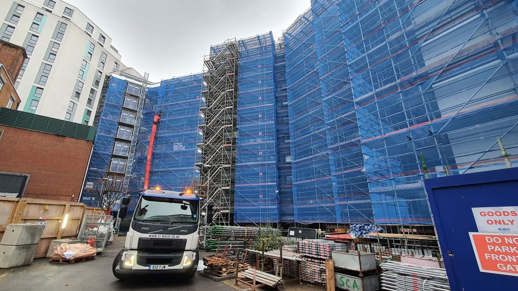 Scaffolding on the Empire Gantry building.